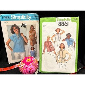 Simplicity 7963 Jiffy Pullover Top and Skirt Size 12 Simplicity 8861 1970's
